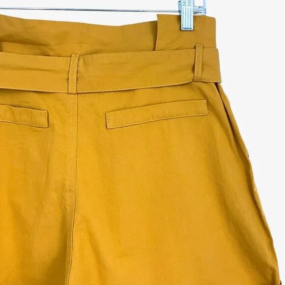 NWT MINKPINK Riley Paperbag Utility Short Mustard Yellow Belted Cuffed Size M - Picture 6 of 11